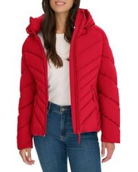 Tommy Hilfiger - Chevron-quilted Hooded Puffer Jacket - Lyst