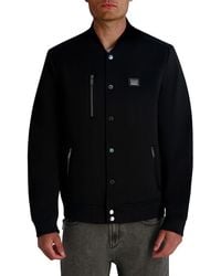 Karl Lagerfeld - Textured Logo Regular-Fit Bomber Jacket - Lyst