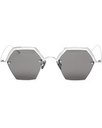 Smoke X Mirrors The Line 47mm Hexagonal Sunglasses - White