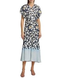 A.L.C. - A. L.c. Rem Printed Twist Midi-dress - Lyst