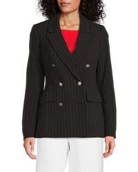 DKNY - Pinstriped Double-Breasted Blazer - Lyst