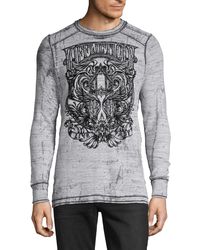 Affliction Graphic Distressed Reversible Cotton Top - Black