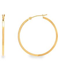 Saks Fifth Avenue - Build Your Own Collection 14k Yellow Gold Round Square Tube Hoop Earrings - Lyst