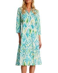 La Moda Clothing - Printed Cotton Cover-Up Maxi Dress - Lyst