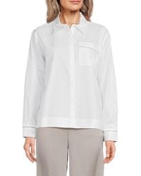 Calvin Klein - Cotton Poplin Button-Front Shirt - Lyst