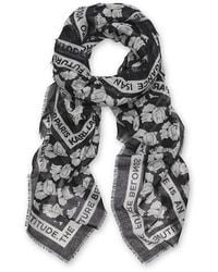 Karl Lagerfeld - Karl And Choupette Scarf With Eyelash Trim - Lyst