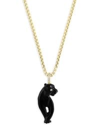 Effy - Yellow Gold Onyx Leopard Pendant - Lyst