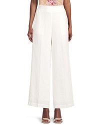 Tahari - Wide Leg Linen Blend Pants - Lyst