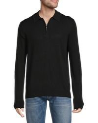 Saks Fifth Avenue - Long Sleeve Quarter Zip Polo Sweater - Lyst