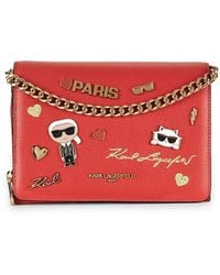 Karl Lagerfeld - Lourdes Icon Leather Crossbody Bag - Lyst
