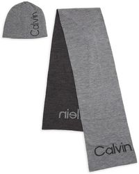 Calvin Klein - 2-piece Logo Beanie & Scarf Set - Lyst