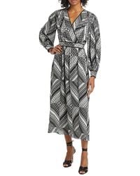 Tahari - The Caelan Printed Silk Midi-Dress - Lyst