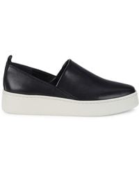 black leather slip ons