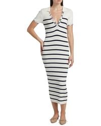ATM - Striped Cotton & Silk Maxi Dress - Lyst