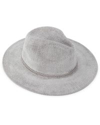 Womens Hats Nine West Hats Natural Nine West Synthetic Chenille Panama Woven Hats in Camel 