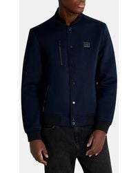 Karl Lagerfeld - Textured Logo Regular-Fit Bomber Jacket - Lyst