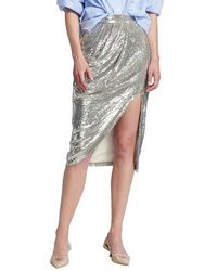 Twp - Lover Sequin Silk Crêpe De Chine Midi Drape Skirt - Lyst