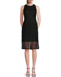 DKNY - Grid Lace Sheath Dress - Lyst