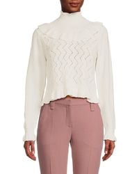 French Connection - Kamilla Mozart Ruffle Cropped Sweater - Lyst
