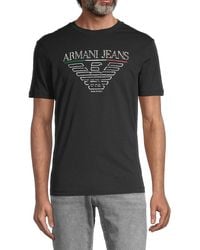 Armani Jeans Authentic Cremeweiß Herren Cotton Logo Kurzarm Shirt Größe M 