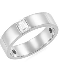 Saks Fifth Avenue - 14k White Gold & 0.33 Tcw Lab Grown Diamond Wide Band Ring - Lyst