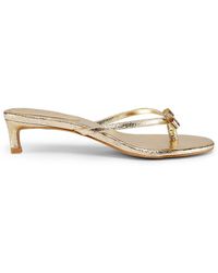 BCBGeneration - Zia 40mm Metallic Faux Leather Kitten-heel Sandals - Lyst