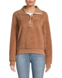 Calvin Klein - Fuzzy Zip Up Sweater - Lyst