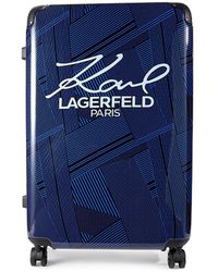 Karl Lagerfeld 28 Inch Peri Stripe Spinner Suitcase - Blue