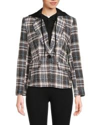 Central Park West - Monte Plaid Dickie 2-in-1 Hoodie Blazer - Lyst
