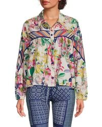 Johnny Was - Bee Active Floral Print Shirt - Lyst