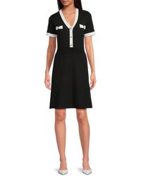 Karl Lagerfeld - Contrast-trim Sweater Minidress - Lyst