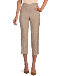 Theory - Treeca Striped Linen Cropped Pants - Lyst