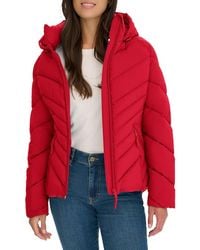 Tommy Hilfiger - Chevron-quilted Hooded Puffer Jacket - Lyst