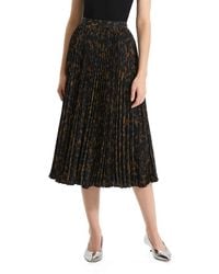 Theory - Sunburst Print Pleated Midi Skirt - Lyst