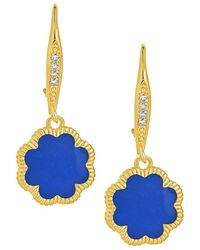 Sterling Forever - 14K Goldplated, Cubic Zirconia & Enamel Petal Drop Earrings - Lyst