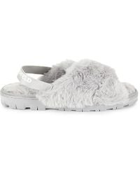 Karl Lagerfeld - Jessica Faux Fur Platform Slippers - Lyst