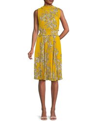Nanette Lepore - Pleated Floral Fit & Flare Midi Dress - Lyst