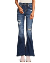 Miss Me - High Rise Distressed Flare Jeans - Lyst