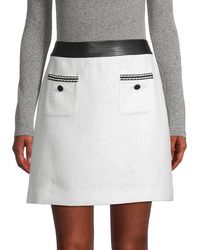 Karl Lagerfeld Pocket Tweed Mini Skirt - White