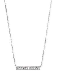 Kendra Scott Addison Rhodium-plated & Cubic Zirconia Bar Pendant Necklace - Metallic