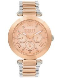Versus - 38mm Ip Two Tone Stainless Steel & Crystal Bracelet Chronograph Watch - Lyst