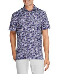 Tailorbyrd - Perf Abstract Print Polo - Lyst