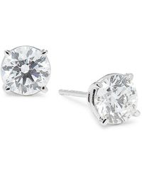 Saks Fifth Avenue - Radiant Value 14K & 2 Tcw Lab Grown Diamond Stud Earrings - Lyst