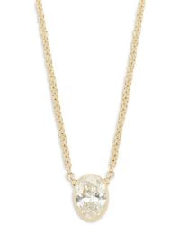 Saks Fifth Avenue - 14k Yellow Gold & 0.45 Tcw Lab Grown Diamond Pendant Necklace - Lyst