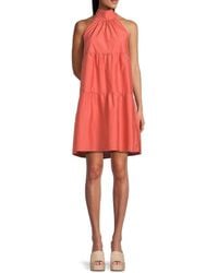 Theory - Tiered Halteneck Mini Dress - Lyst
