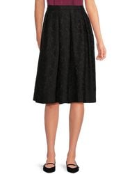 Karl Lagerfeld - Floral Pleated Scuba A-Line Midi Skirt - Lyst