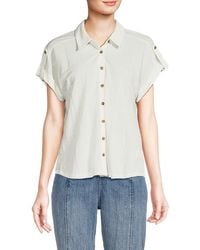 Bobeau - Short Sleeve Tab Cuff Shirt - Lyst