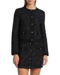 MILLY - Sequin Textured Button-front Cardigan Jacket - Lyst