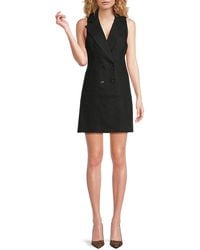 Alice + Olivia - Sleeveless Linen-Blend Blazer Minidress - Lyst