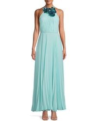 Emanuel Ungaro - Zo Sequined Floral Pleated Chiffon Maxi Dress - Lyst